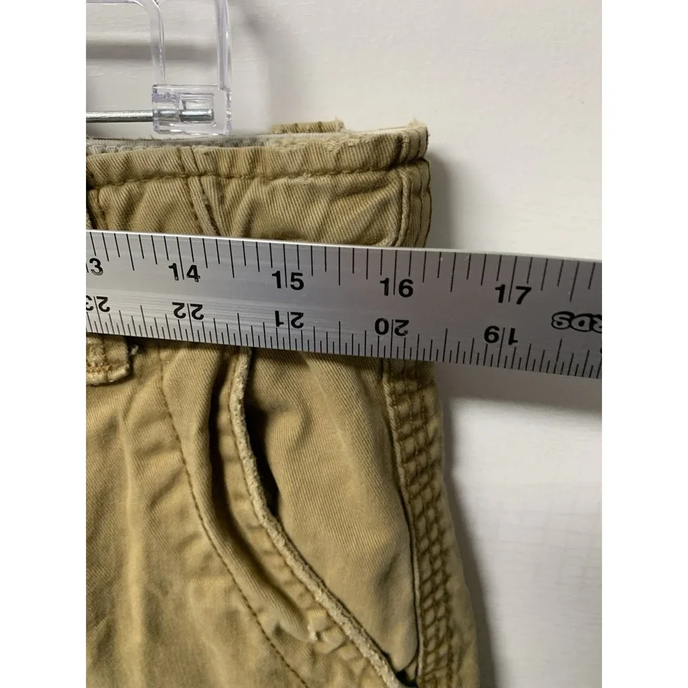 Vintage Mens Aeropostale Drawstrings Cargo Shorts Military Army Khaki Sz 30 Y2K